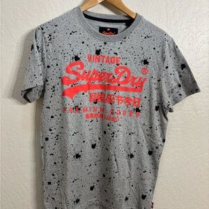 Superdry Gray and Red Men's T-Shirt - Size L